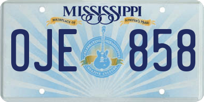 MS license plate OJE858
