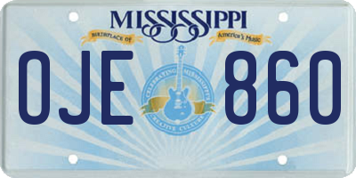 MS license plate OJE860