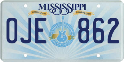 MS license plate OJE862