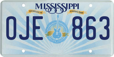 MS license plate OJE863