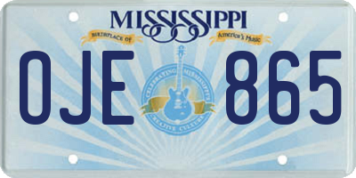 MS license plate OJE865
