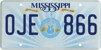 MS license plate OJE866