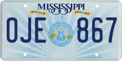 MS license plate OJE867