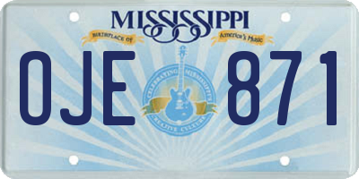 MS license plate OJE871
