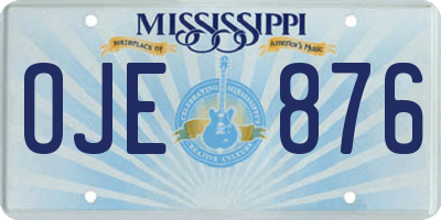 MS license plate OJE876