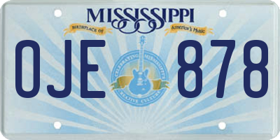 MS license plate OJE878