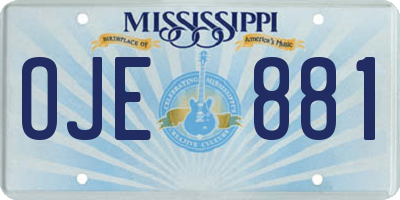 MS license plate OJE881