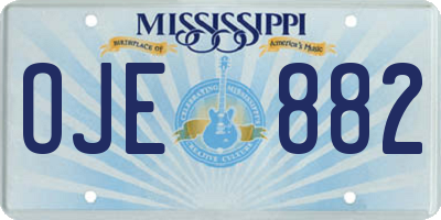 MS license plate OJE882