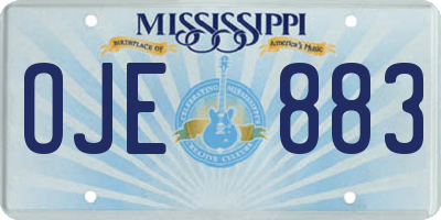 MS license plate OJE883
