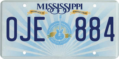 MS license plate OJE884