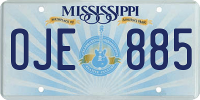 MS license plate OJE885