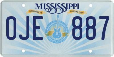 MS license plate OJE887