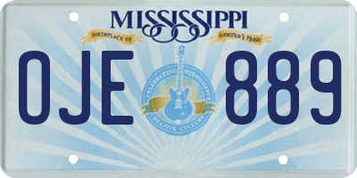 MS license plate OJE889