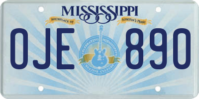 MS license plate OJE890