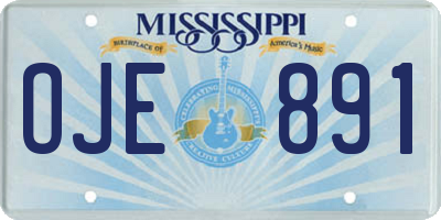 MS license plate OJE891