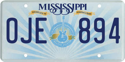 MS license plate OJE894