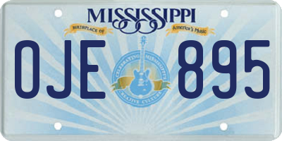 MS license plate OJE895