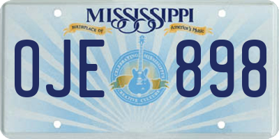 MS license plate OJE898