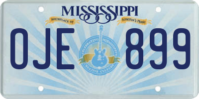 MS license plate OJE899