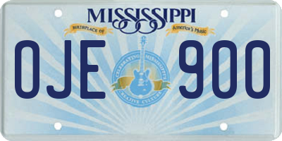 MS license plate OJE900