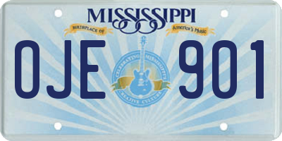 MS license plate OJE901
