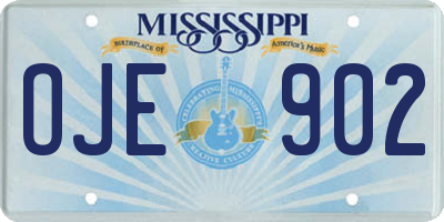 MS license plate OJE902