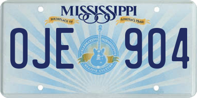 MS license plate OJE904
