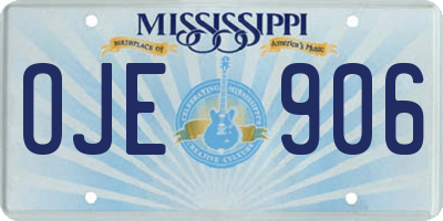 MS license plate OJE906