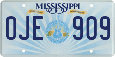 MS license plate OJE909