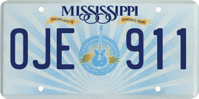 MS license plate OJE911