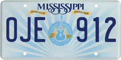 MS license plate OJE912