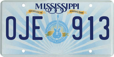 MS license plate OJE913