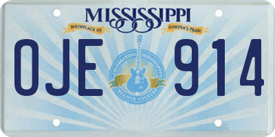MS license plate OJE914