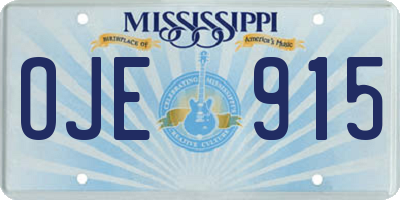 MS license plate OJE915