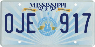 MS license plate OJE917