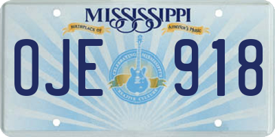 MS license plate OJE918