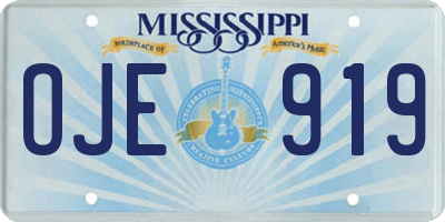 MS license plate OJE919