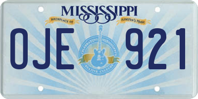MS license plate OJE921