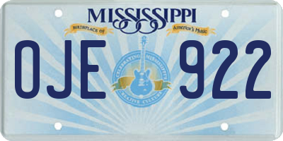MS license plate OJE922