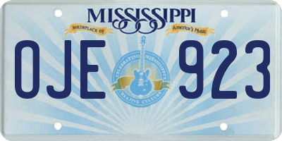 MS license plate OJE923
