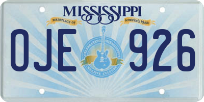 MS license plate OJE926