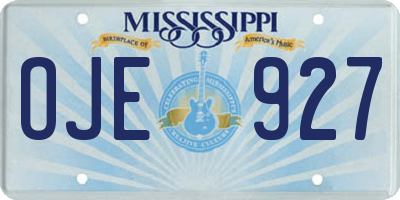 MS license plate OJE927