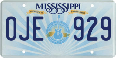 MS license plate OJE929