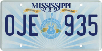 MS license plate OJE935