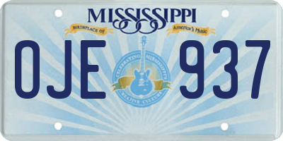 MS license plate OJE937