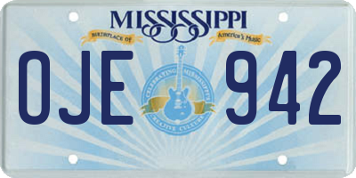 MS license plate OJE942