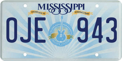 MS license plate OJE943