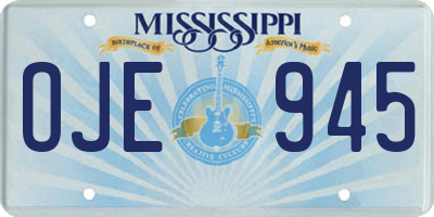 MS license plate OJE945