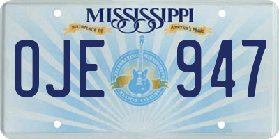 MS license plate OJE947