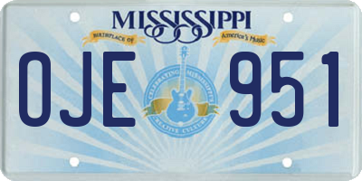 MS license plate OJE951